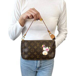 LOUIS VUITTON Vintage 2004 Murakami Monogram Panda Pochette Mini Bag [106244]